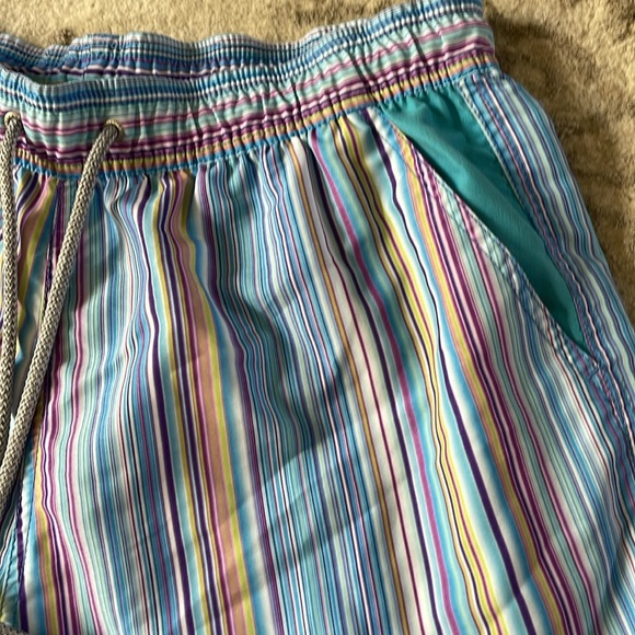 Bugatchi Blue and Yellow Swim Trunks size large - Picture 2 of 9